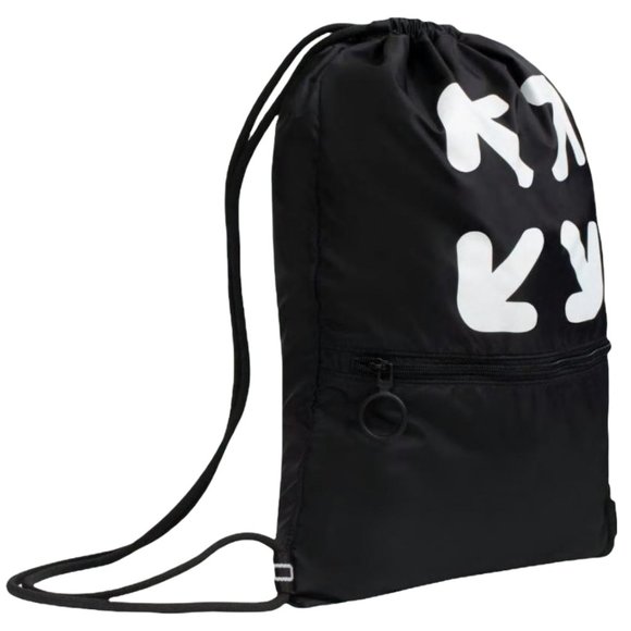 [AUTHENTIC] Off-White Virgil Abloh Black Printed Arrows Logo Nylon Backpack - Picture 2 of 7